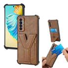 For Tecno Camon 17P Y Style Multifunction Card Stand Back Cover PU + TPU + PC Magnetic Shockproof Case(Brown) - 1