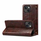 For iPhone 13 mini Baroque Simple Horizontal Flip Leather Case with Holder & Card Slots & Wallet (Dark Brown) - 1