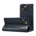 For iPhone 13 mini Baroque Simple Horizontal Flip Leather Case with Holder & Card Slots & Wallet (Blue) - 1