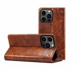 For iPhone 13 Pro Max Baroque Simple Horizontal Flip Leather Case with Holder & Card Slots & Wallet (Light Brown) - 1