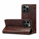 For iPhone 13 Pro Max Baroque Simple Horizontal Flip Leather Case with Holder & Card Slots & Wallet (Dark Brown) - 1