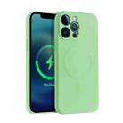 For iPhone 13 mini Liquid Silicone Full Coverage Shockproof Magsafe Case (Green) - 1