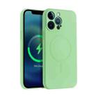 For iPhone 13 Pro Max Liquid Silicone Full Coverage Shockproof Magsafe Case (Green) - 1