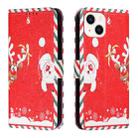 Silk Texture Christmas Painted Pattern Horizontal Flip Leather Case with Holder & Card Slots & Wallet & Photo Frame For iPhone 13 mini(Santa Claus And Deer) - 1