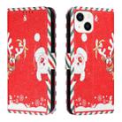 Silk Texture Christmas Painted Pattern Horizontal Flip Leather Case with Holder & Card Slots & Wallet & Photo Frame For iPhone 13(Santa Claus And Deer) - 1