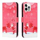 Silk Texture Christmas Painted Pattern Horizontal Flip Leather Case with Holder & Card Slots & Wallet & Photo Frame For iPhone 13 Pro(Kid And Deer) - 1