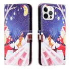 Silk Texture Christmas Painted Pattern Horizontal Flip Leather Case with Holder & Card Slots & Wallet & Photo Frame For iPhone 13 Pro Max(Moon Santa Claus) - 1