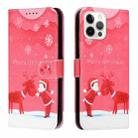 Silk Texture Christmas Painted Pattern Horizontal Flip Leather Case with Holder & Card Slots & Wallet & Photo Frame For iPhone 13 Pro Max(Kid And Deer) - 1