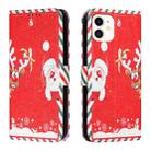 Silk Texture Christmas Painted Pattern Horizontal Flip Leather Case with Holder & Card Slots & Wallet & Photo Frame For iPhone 12 mini(Santa Claus And Deer) - 1