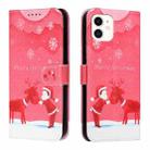 Silk Texture Christmas Painted Pattern Horizontal Flip Leather Case with Holder & Card Slots & Wallet & Photo Frame For iPhone 12 mini(Kid And Deer) - 1