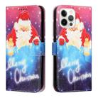 Silk Texture Christmas Painted Pattern Horizontal Flip Leather Case with Holder & Card Slots & Wallet & Photo Frame For iPhone 12 / 12 Pro(Santa Claus with Lantern) - 1