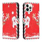 Silk Texture Christmas Painted Pattern Horizontal Flip Leather Case with Holder & Card Slots & Wallet & Photo Frame For iPhone 12 Pro Max(Santa Claus And Deer) - 1