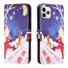 Silk Texture Christmas Painted Pattern Horizontal Flip Leather Case with Holder & Card Slots & Wallet & Photo Frame For iPhone 11 Pro Max(Moon Santa Claus) - 1