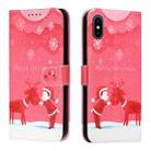 Silk Texture Christmas Painted Pattern Horizontal Flip Leather Case with Holder & Card Slots & Wallet & Photo Frame For iPhone X / XS(Kid And Deer) - 1