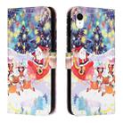 Silk Texture Christmas Painted Pattern Horizontal Flip Leather Case with Holder & Card Slots & Wallet & Photo Frame For iPhone XR(Gifts Santa Claus) - 1