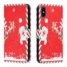 Silk Texture Christmas Painted Pattern Horizontal Flip Leather Case with Holder & Card Slots & Wallet & Photo Frame For iPhone XS Max(Santa Claus And Deer) - 1