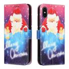 Silk Texture Christmas Painted Pattern Horizontal Flip Leather Case with Holder & Card Slots & Wallet & Photo Frame For iPhone XS Max(Santa Claus with Lantern) - 1