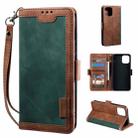 For iPhone 13 mini Retro Splicing Horizontal Flip Leather Case with Card Slots & Holder & Wallet (Green) - 1