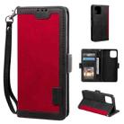 For iPhone 13 Retro Splicing Horizontal Flip Leather Case with Card Slots & Holder & Wallet(Red) - 1