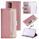 For iPhone 13 Pro Lace Pattern Double Button Zipper Horizontal Flip Leather Case with Holder & Card Slots & Wallet (Rose Gold) - 1