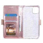 For iPhone 13 Lace Pattern Double Button Zipper Horizontal Flip Leather Case with Holder & Card Slots & Wallet(Rose Gold) - 4