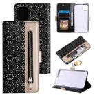 For iPhone 13 Lace Pattern Double Button Zipper Horizontal Flip Leather Case with Holder & Card Slots & Wallet(Black) - 1
