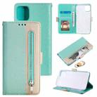 For iPhone 13 mini Lace Pattern Double Button Zipper Horizontal Flip Leather Case with Holder & Card Slots & Wallet (Green) - 1