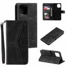 For iPhone 13 Pro Max Stitching Calf Texture Horizontal Flip Leather Case with Holder & Card Slots & Wallet (Black) - 1