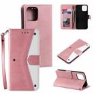 For iPhone 13 Pro Max Stitching Calf Texture Horizontal Flip Leather Case with Holder & Card Slots & Wallet (Rose Gold) - 1