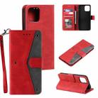 For iPhone 13 Stitching Calf Texture Horizontal Flip Leather Case with Holder & Card Slots & Wallet(Red) - 1