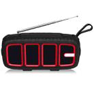 NewRixing NR-5018FM Outdoor Portable Bluetooth Speaker with Antenna, Support Hands-free Call / TF Card / FM / U Disk(Black+Red) - 1
