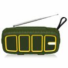 NewRixing NR-5018FM Outdoor Portable Bluetooth Speaker with Antenna, Support Hands-free Call / TF Card / FM / U Disk(Green+Yellow) - 1