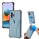 For Xiaomi Redmi Note 10 Pro Y Style Multifunction Card Stand Back Cover PU + TPU + PC Magnetic Shockproof Case(Light Blue) - 1