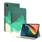 For Xiaomi Mi Pad 5 / 5 Pro Voltage Watercolor Pattern Skin Feel Magnetic Horizontal Flip PU Leather Case with Holder & Card Slots & Photo Frame & Sleep / Wake-up Function(Cyan Green) - 1