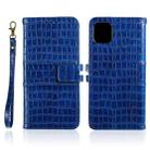 For iPhone 13 Regular Crocodile Texture Horizontal Flip Leather Case with Holder & Card Slots & Wallet & Photo Frame & Lanyard(Blue) - 1