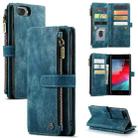 CaseMe-C30 PU + TPU Multifunctional Horizontal Flip Leather Case with Holder & Card Slot & Wallet & Zipper Pocket For iPhone 8 Plus & 7 Plus & 6 Plus(Blue) - 1