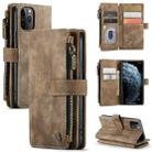For iPhone 11 Pro CaseMe-C30 PU + TPU Multifunctional Horizontal Flip Leather Case with Holder & Card Slot & Wallet & Zipper Pocket (Brown) - 1