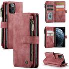 For iPhone 11 Pro CaseMe-C30 PU + TPU Multifunctional Horizontal Flip Leather Case with Holder & Card Slot & Wallet & Zipper Pocket (Red) - 1