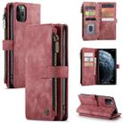 For iPhone 11 Pro Max CaseMe-C30 PU + TPU Multifunctional Horizontal Flip Leather Case with Holder & Card Slot & Wallet & Zipper Pocket (Red) - 1