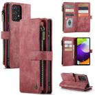 For Samsung Galaxy A52 5G / 4G CaseMe-C30 PU + TPU Multifunctional Horizontal Flip Leather Case with Holder & Card Slot & Wallet & Zipper Pocket(Red) - 1