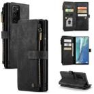 For Samsung Galaxy Note20 Ultra CaseMe-C30 PU + TPU Multifunctional Horizontal Flip Leather Case with Holder & Card Slot & Wallet & Zipper Pocket(Black) - 1
