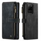 For Samsung Galaxy S20 Ultra 5G CaseMe-C30 PU + TPU Multifunctional Horizontal Flip Leather Case with Holder & Card Slot & Wallet & Zipper Pocket(Black) - 1
