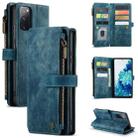 For Samsung Galaxy S20 FE CaseMe-C30 PU + TPU Multifunctional Horizontal Flip Leather Case with Holder & Card Slot & Wallet & Zipper Pocket(Blue) - 1