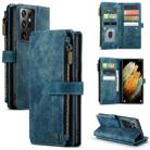 For Samsung Galaxy S21 Ultra 5G CaseMe-C30 PU + TPU Multifunctional Horizontal Flip Leather Case with Holder & Card Slot & Wallet & Zipper Pocket(Blue) - 1