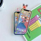 Christmas Cartoon Pattern TPU Shockproof Case with Card Slot For iPhone 13(Snowman Dark Green) - 3