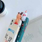 Christmas Cartoon Pattern TPU Shockproof Case with Card Slot For iPhone 13(Snowman Dark Green) - 4