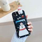 Christmas Cartoon Pattern TPU Shockproof Case with Card Slot For iPhone 13 Pro(Snowman Black) - 1
