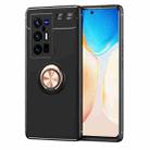 For vivo X70 Pro+ Metal Ring Holder 360 Degree Rotating TPU Case(Black Gold) - 1