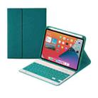 HK006 Square Keys Detachable Bluetooth Keyboard Leather Tablet Case with Holder for iPad mini 6(Dark Green) - 1