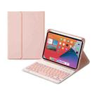 HK006 Square Keys Detachable Bluetooth Keyboard Leather Tablet Case with Holder for iPad mini 6(Pink) - 1